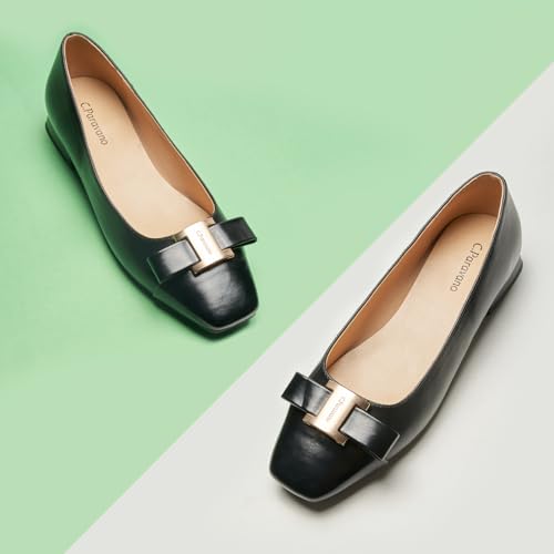 C.Paravano Women's Ballet Flats Shoes Square Toe Flats with Bowknot for Casual Work Office Party,for Women Dressy,Office Work Shoes,Wedding Guest Attire,Spring Dressy Footwear2
