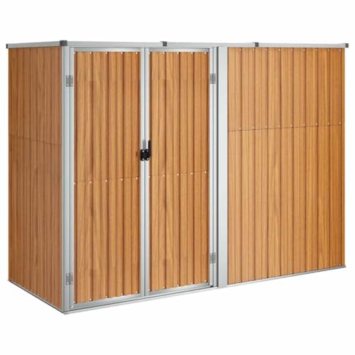 vidaXL Abri à Outils de Jardin Remise de Stockage Organisateur d'Outils Cabane de Rangement Extérieur Marron 225x89x161 cm Acier Galvanisé