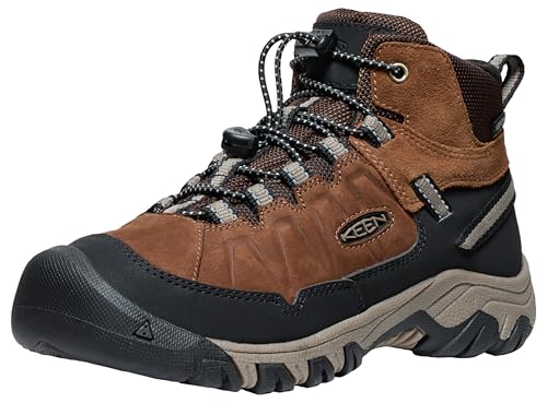 KEEN Kid's Targhee IV Mid WP Hiking Boot, Bison Brindle, US 12