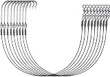Saltwater Fishing Hook Rigs,Steel Leaders Long Shank Hook for Surf Fishing,Black Leader Wire O'shaug
