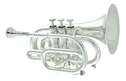 Carol Brass Carol Brass Trompeta de bolsillo (N3000 GBSP) Campana de latón dorado con acabado plateado y...