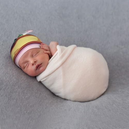 Newborn Baby Hat, Cartoon Succulents Print Soft Top Knot Beanie Cap, Cute Baby Headwear for 0-6 Months Black 6