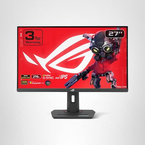 ASUS ROG Strix 27” 1440P USB-C HDR Gaming Monitor (XG27ACMG) - QHD (2560x1440), 270Hz, 1ms, Fast IPS, Extreme Low Motion Blur Sync, G-SYNC Compatible, DisplayWidget, Tripod Socket, 3 yr Warranty - Image 9