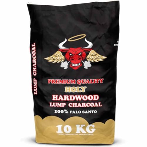 TORO - Carbone PALO SANTO HOLY per Barbecue, Composto da Legname del Paraguay, Ideale per Cotture Classiche alla Grigla, l'Aroma Conferisce Sapori Straordinari e Unici, Pezzatura Grande, 10 kg