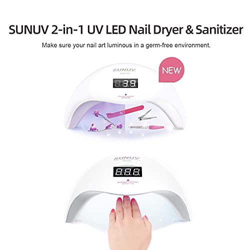 Sunuv Uv Nail Lamp Professional Nail Dryer Uv Light For Gel Nail Polishes Auto Sensor With Timers & Lcd Display #TOP5