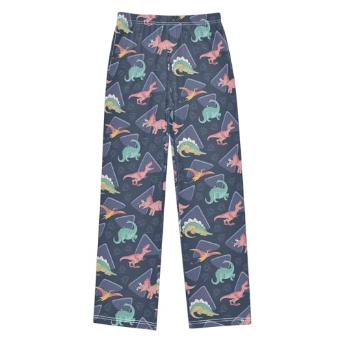 visesunny Boys Pants Funny Dinosaur Loose Jogger Pants Soft Elastic Trousers Long Bottoms with Pockets M