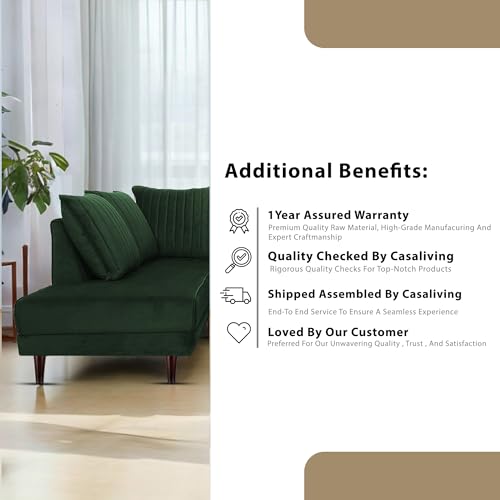 Image of Gratly LHS 4 Seater L Shape Sofa Set for Living Room (Green Colour) Premium Fabric Sofa