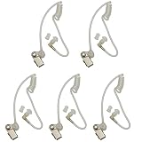 GoodQbuy 5Pcs Flexible Spring Air Tube Replacement Walkie Talkie Earphone Earpiece Coil Acoustic Air Tube for Two-Way Radio Headsets (White)