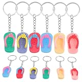 Beaupretty 14Stücke Teiliges Hawaiianisches Cartoon Sandalen Schlüsselanhänger Bunte Schlüsselringe für Kreative Taschen Dekoration für DIY und Schlüsselorganisation