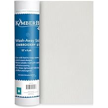 Kimberbell Wash Away Stabilizer - Wash Away Stabilizer for Embroidery, Sticky Back Stabilizer for Machine Embroidery, Water Soluble Stabilizer for Embroidery, 20"x5" Yd Roll, No Residue