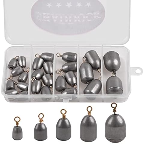 SHADDOCK Fishing Iron Sinker Weights Kit ECO-Friendly Pure Iron Weights Bass Casting Metal Fishing Sinker Weight Fishing Terminal Tackle (25pcs/box) Cover