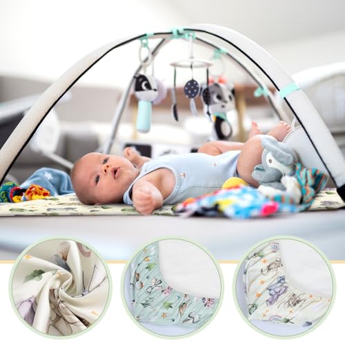 Image of Mindsoft 2 Pcs 24 in x 38 in Watercolor Dragon Infant Crib Sheets Set Mini Portable Crib Sheet Newborn Bedding Nursery Baby Sheets for Girl Boys Baby Gifts Breathable Only for Pack and Play