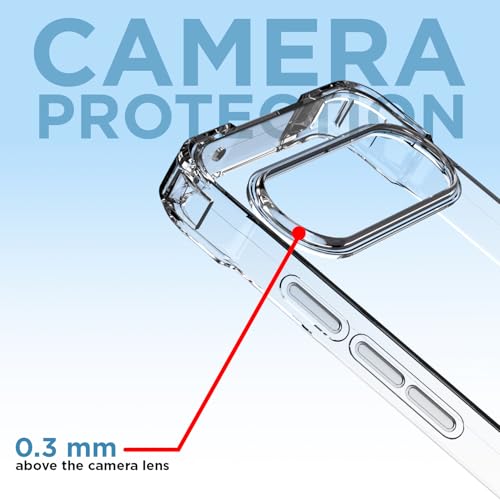 Image of Amazon Basics Back Cover for Google Pixel 10 Pro XL PC + TPU Clear Transparent Raised Edges Shockproof Protective Phone Bumper Case(Transparent)