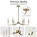 ACANER Brushed Gold Chandeliers for Dining Room, 6-Light Modern Farmhouse Chandelier, Brass Candle Style Hanging Light Fixture for Living Room Bedroom Kitchen Island