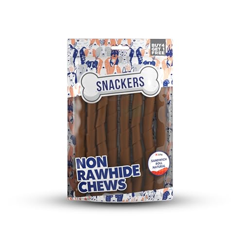Image of Non-Rawhide Dog Chews, Sandwich Roll Natural for Dogs, 225g | Safe & Digestible Treats | Healthy Chew Sticks for All Breeds & Sizes