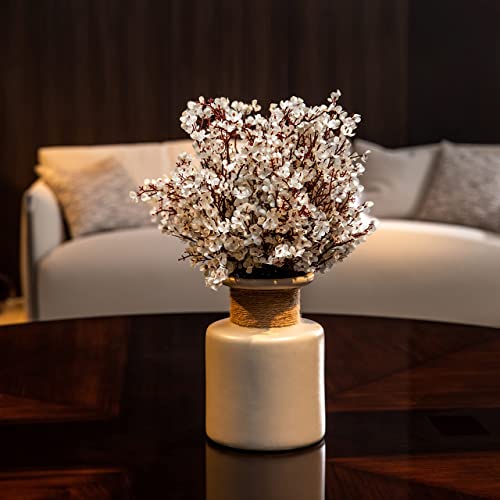 Exoment 10 Pcs Babys Breath Gypsophila Artificial Flowers Bouquet Fake Silk Flowers Real Touch Flowers For Home Wedding Centerpiece Arrangement Festival Party Decoration(White) #TOP4