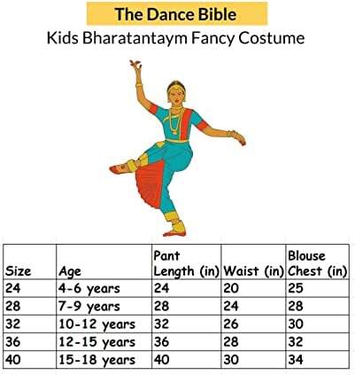 The Dance Bible Bharatanatyam Dance Costume Dress for Girls in Red and Yellow