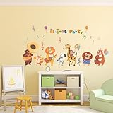 LOMILY Kids Playroom Animals Wall Stickers Large,Color Nursery Daycare Wall Decals,Cute Wall Corner Decor for Preschool,Door,Window,Toddler,Boys,Girls,Bedroom.