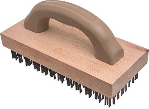 Image of Carlisle FoodService Products 4067600 Ergonomic Steel Butcher Block Scratch Brush, 9-3 /8 inch 1EA (Pack of 12)