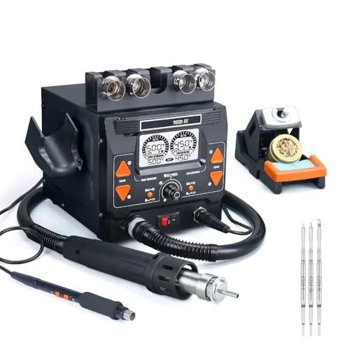 992D-III 1220W Soldering Station Precision Hot Air Rework Station Compatible C210/C245 Soldering Iron Handle(992D-III 210+3Tips)