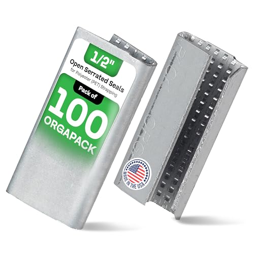 IDL Packaging Orgapack Open Serrated Seals for 1/2" Strap Width Polyester (PET) Strapping (Pack of 100) - Patented Serrated Pattern - Superior Holding Power of Packaging Strapping