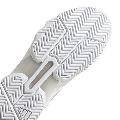 adidas Femme Courtjam Control 3 Tennis Shoes, Cloud White/Silver Metallic/Grey One, 39 1/3 EU