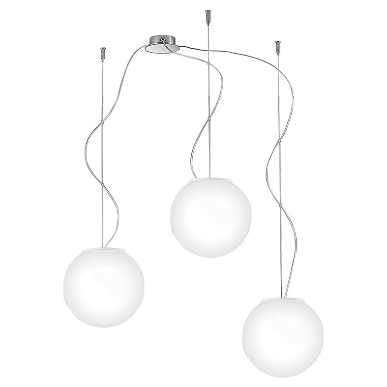 Suspension triple verre blanc satiné Emily Rossini luminaire E14
