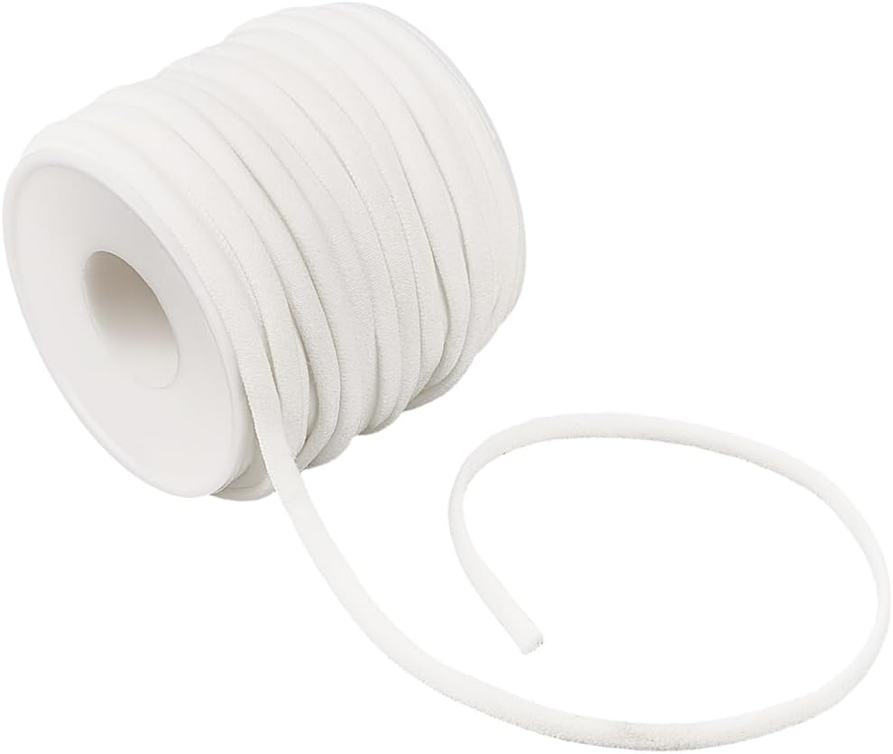 20 Yards 5MM Wide White Elastic Band Cord Threads Stretchy Spandex Flat Stretch Round Soft Nylon Fabric String Cords Rope Roll for Sewing Making Crafts Jewelry Macrame Knotting Beading DIY