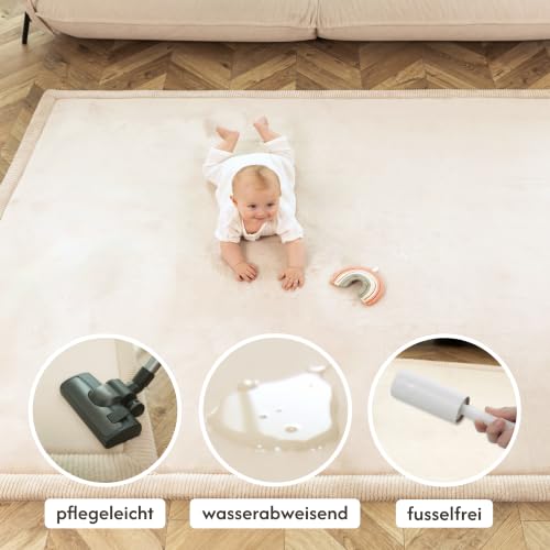 Hakuna Matte Wolkenweiche Spielmatte Baby 127x127 cm, beige,Tatami Matte – Ansicht 4