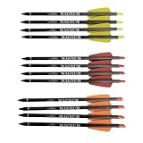SAS 7.5' Magnum Carbon Bolts for EK Cobra R9 or RX Hunting Crossbow (12/Pack - w/Field Tips)