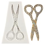 MINFEIDMS Scissors Fondant Silicone Mold For Cake Decorating Cupcake Topper Candy Chocolate Gum Paste Polymer Clay