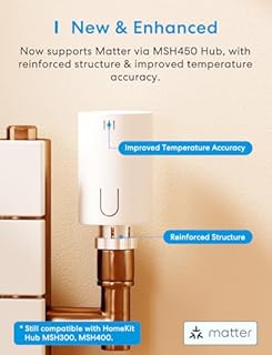 Meross Matter Heizkörperthermostat mit Hub, WLAN Heizungsthermostat Kompatibel Smart Thermostat WLAN Funk Thermostat mit HomeKit, Alexa und Google Assistant,Sprachsteuerung Zeitpläne
