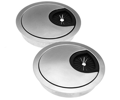 60mm Metal Grommet Computer Cable Tidy Desk Table PC Outlet Wire Cover New by Micro Trader