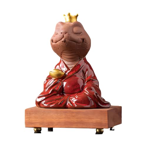 干支巳 巳 置物 蛇 ヘビ へび 手作り 陶器 吉祥来福巳 幸運 開運 招福 巳年 来年の干支 干支の置物 十二支飾り 迎春飾り 正月飾り 縁起 オブジェ 置き物 年末 年始 家庭用 業務用 開運置き物 商売繁盛 子孫繁栄 (レッド, 13.7CM)