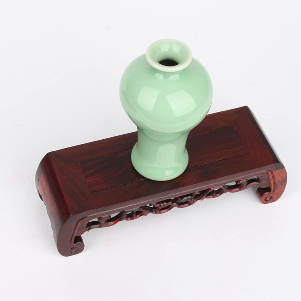 Bonsai Pedestal Vase Pedestal Stands Plant Display Stand Rectangular Stone Vase Bonsai Teapot Seal Porcelain Ornament Buddha Statue Base Flower Pot Display Stand Planter Stand Plant Holder(Medium)