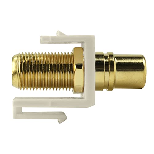 Construct Pro F-Connector To Rca Keystone Jack W/ 8 Color Bands (Lt Almond) #TOP2