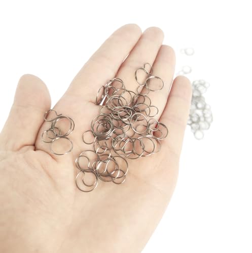 Image of 120PCS 10MM Chandelier Replacement Part，Metal Chandelier Hook Pin，Crystal Lamp Pendant Connector，Chandelier Hooks, Stainless Steel Split Rings Connectors