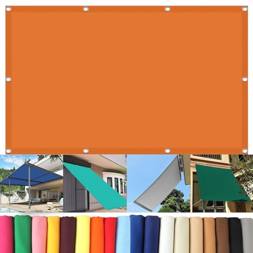 Voile d'ombrage imperméable orange pour aménager un patio moderne