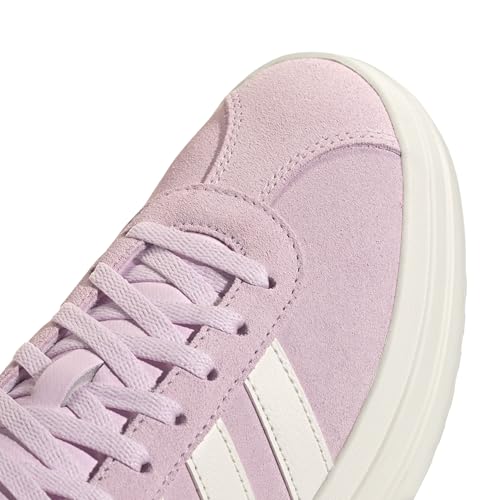 Image of adidas Womens Vl Court Bold Lace Up Sneakers Shoes Casual - Pink