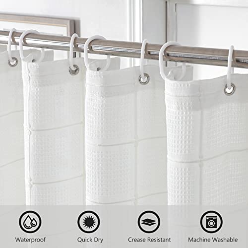 Joycloth Boho Farmhouse Shower Curtain With Tassels, Heavy Duty Water Repellent Cotton Linen Shower Curtains For Bathroom Decor, Rustic Bohemian Cloth Shower Curtain Set With 12 Hooks, White, 72 X 72 #TOP3