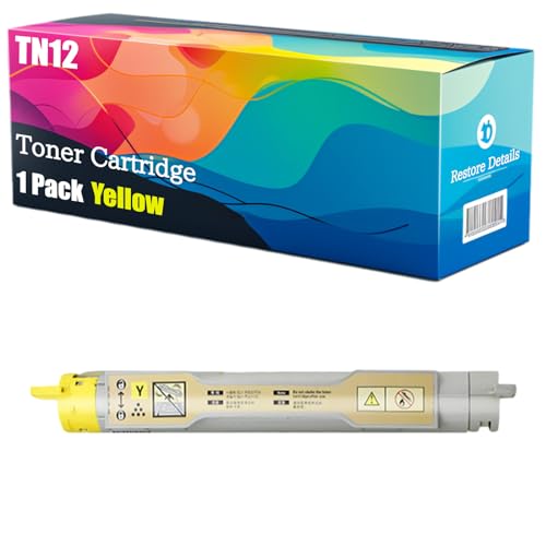 High Yield TN12 TN12K C M Y Toner Cartridge Compatible for Brother HL-4200CN MFC-4318 Printer, Unleash High-Definition Printing, Achieving 9000 Pages (Yellow)