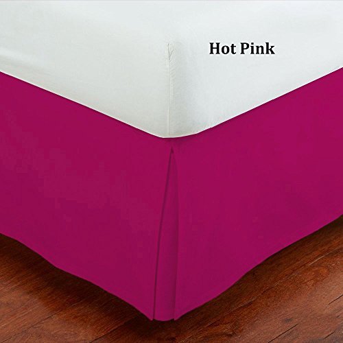 Fancy Collection Queen Size Easy Care Tailored Microfiber 14-inch Bed Skirt Solid Hot Pink