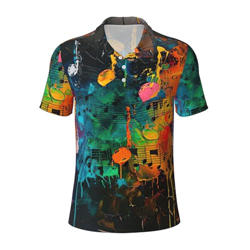 Chemise à manches courtes homme imprimé musique pour sports plein air