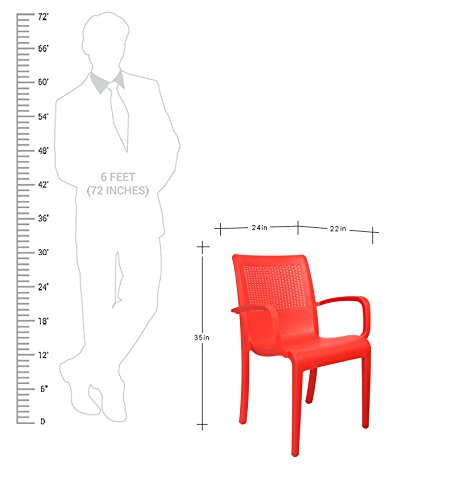 Image of Cello Ecstasy Chair Set Pack of 2 - Red | Strong and Durable | Easy to Clean | Chair for Living Room, Bed Room, Kitchen, Office Room, Outdoor | 3 Years Warranty
