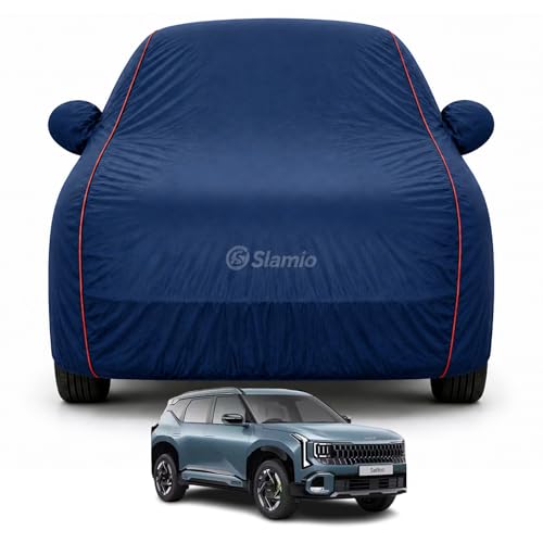 Image of Car Cover for Kia Seltos New Generation | 100% Waterproof Heavy-Duty 3-Layer Car Body Cover | All-Weather Rain, UV, Sun & Dust Protection | Custom Fit | Mirror & Antenna Pockets | Navy Blue