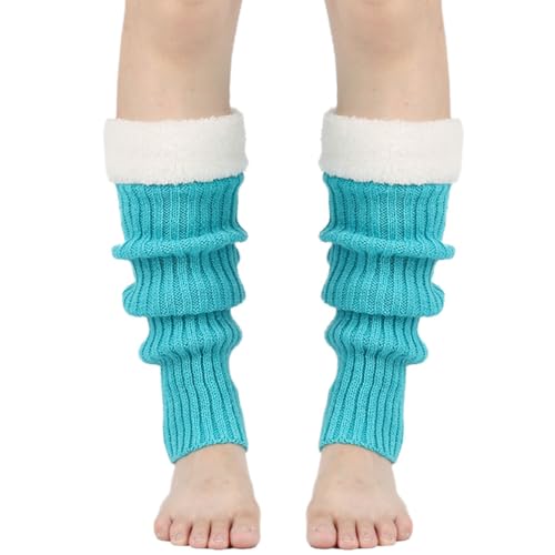 Image of Winter Leg Warmers for Women and Girls Warm Knitted Socks Knitted Wool Crochet Long Boot Socks New Year's Day Socks Christmas Socks