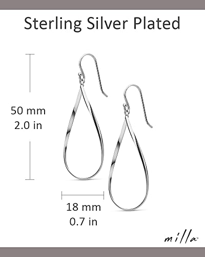 MILLA Teardrop Earrings - Designer Silver Statement Earrings or Gold Dangle Earrings for Women Trendy Upscale Dangly Earrings3