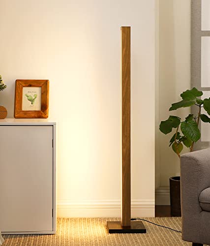 Edishine Wood Corner Floor Lamp, Sleek Dimmable Led Atmosphere Lamp, Minimalist Standing Mood Lighting For Living Room, Bedroom, Studio, Office, 3000K Warm Light, 46" #TOP22