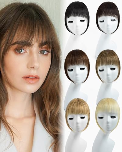 Yamel Medium Brown Human Hair Bangs