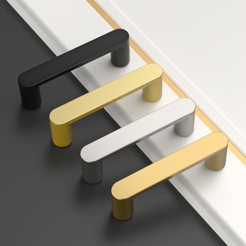 Image of Asidrama 10 Pack 3 Inch(76mm) Brushed Gold Kitchen Cabinet Handles, Cabinet Pulls Kitchen Cabinet Hardware Cupboard Handles Drawer Pulls 3644